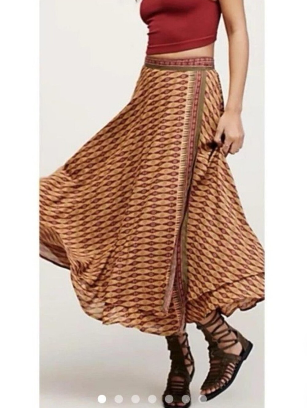 Free People Good 4 U Printed Skirt Wrap sz 0